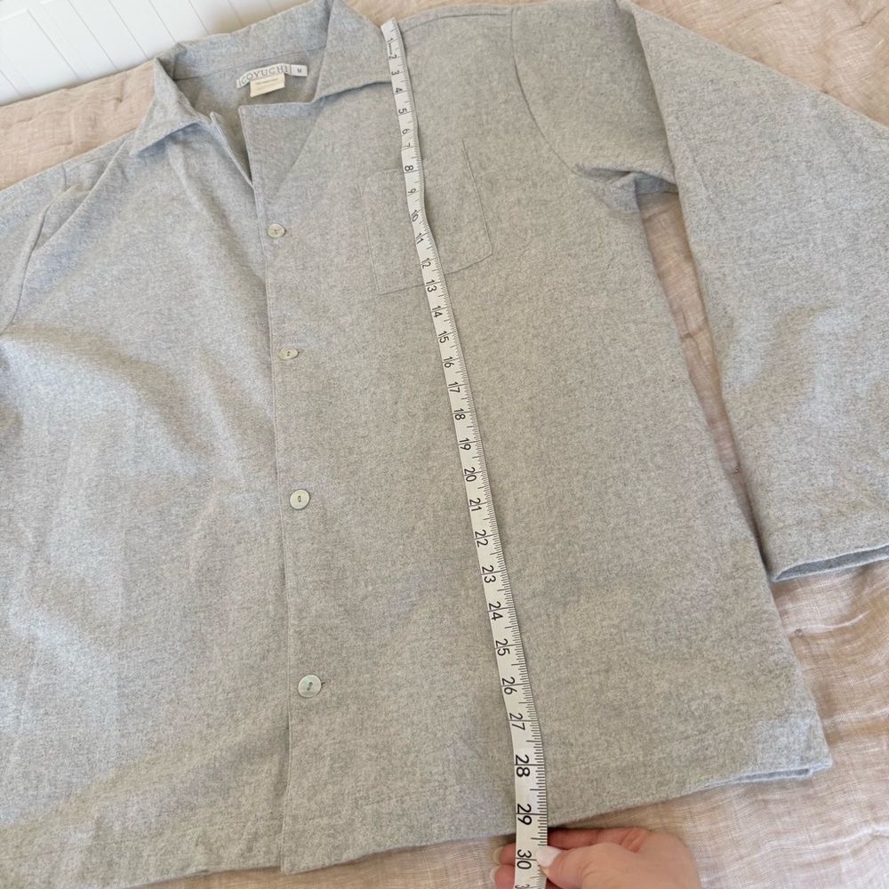 Coyuchi Shirt Men’s Organic Cotton Brushed Flannel Pajama Top Loungewear Medium — image 8 of 8